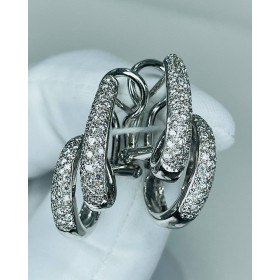 Сережки із білого золота 750* з діамантами 0,749 ct